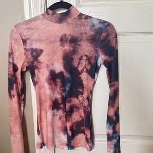 Bardot mesh tie dye blouse in multi-dye